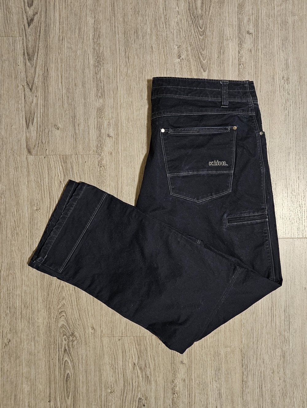 Kuhl Men's 40x32 Rydr Black Jeans With White Stitching